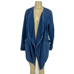 Hei Hei Small Petite Women Melita Open Front Jacket Cinch Waist Linen Blend D21